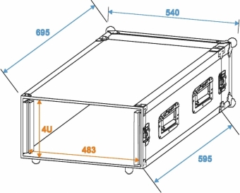 Roadinger Verstärkerrack PR-2ST, 4HE, 57cm