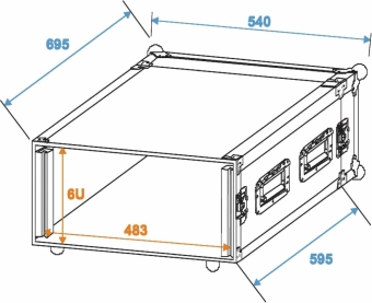 Roadinger Verstärkerrack PR-2ST, 6HE, 57cm