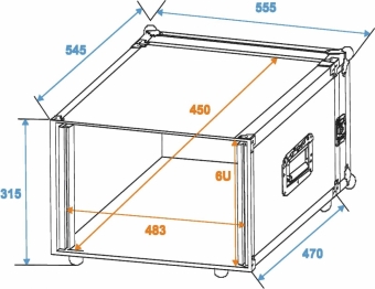 Roadinger Rack Profi 6HE 45cm