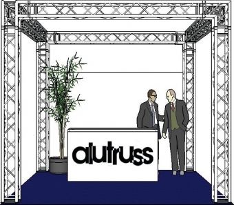 Alutruss Messestand Quadlock 6082 Quadrat