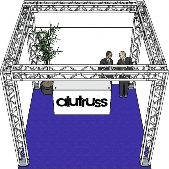 Alutruss Messestand Quadlock 6082 Quadrat