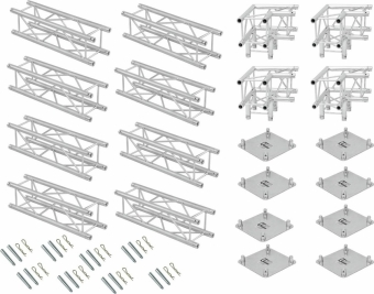 Alutruss Messestand Quadlock 6082 Quadrat