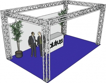 Alutruss Messestand Quadlock 6082 Rechteck 7x4x3,5m