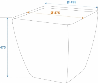 Europalms Dekotopf Stona-47, eckig, beige