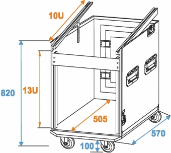 Roadinger Kombi-Case Profi, 12HE mit Rollen