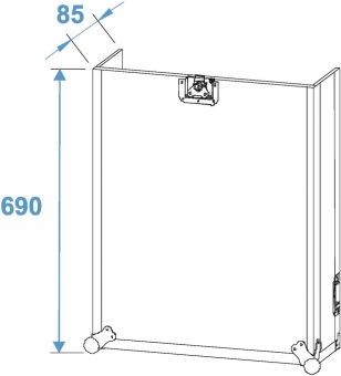 Roadinger Kombi-Case Profi, 12HE mit Rollen