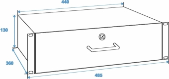 Rackschublade mit Schloss 3HE