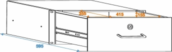 Rackschublade mit Schloss 4HE