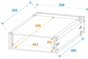 Roadinger Rack PRO 2HE 25cm