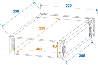 Roadinger Rack PRO 4HE 25cm