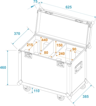 Roadinger 2x TMH-X12 mit Rollen