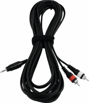 Adapterkabel 3,5 Klinke/2xCinch 3m sw