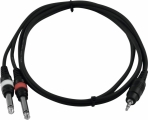 Adapterkabel 3,5 Klinke/2xKlinke 3m sw Adapterkabel 3,5 Klinke/2xKlinke 3m sw