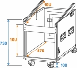 Roadinger Kombi-Case 10HE mit Rollen