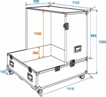 Roadinger Flightcase Spiegelkugel 100cm