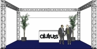 Alutruss Messestand Quadlock 6082 U-Form 7x4x3,5m