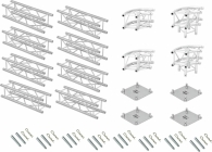 Alutruss Messestand Quadlock 6082R U-Form 7x4x3,5m