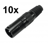 10 x Omnitronic XLR-Stecker 3pol schwarz