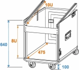 Roadinger Kombi-Case Profi, 8HE mit Rollen