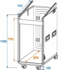 Roadinger Kombi-Case Profi, 17HE mit Rollen